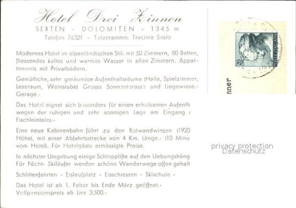 Sexten Sesto Suedtirol Hotel Drei Zinnen – Bild 2