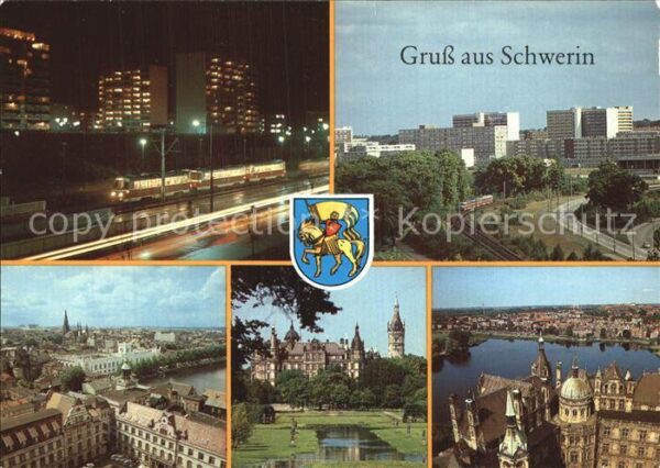 Schwerin Mecklenburg Fliegeraufnahme Schloss mit Park Paulsk
