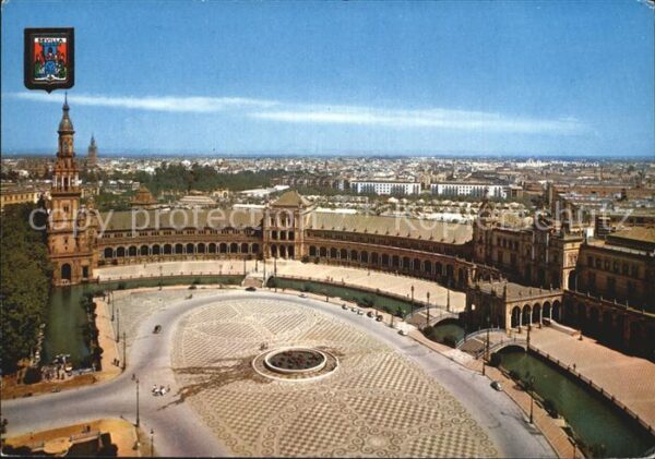 Sevilla Andalucia Plaza de Espana Fliegeraufnahme
