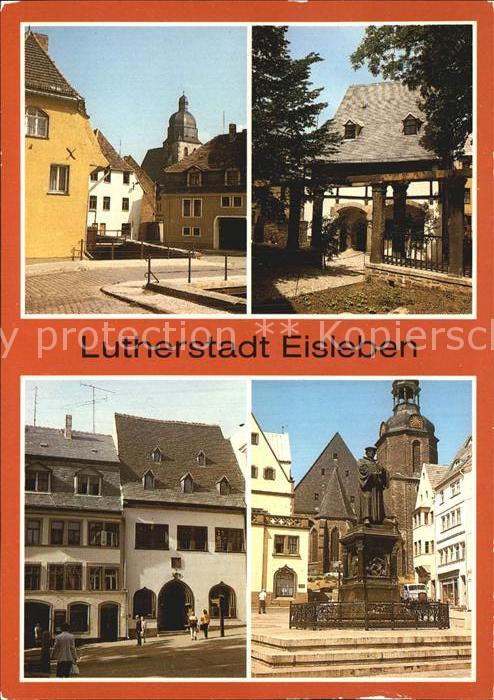 Eisleben Lutherdenkmal Geburts- und Sterbehaus L