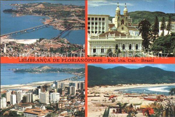Florianópolis Fliegeraufnahme Strand Brücken Trecho d