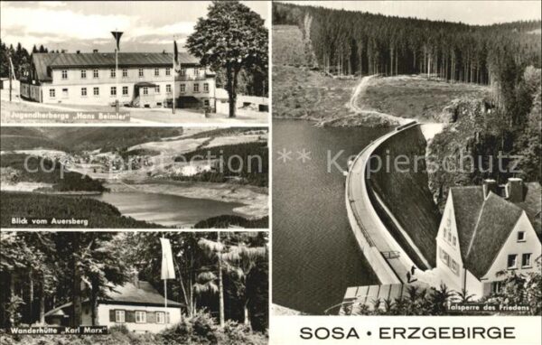 Sosa Erzgebirge Blick vom Auersberg Jugendherberge Hans