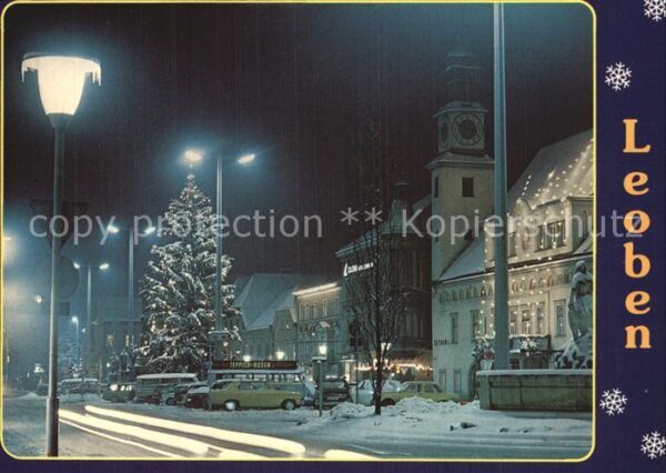Leoben Montanistische Universität Winter Nacht