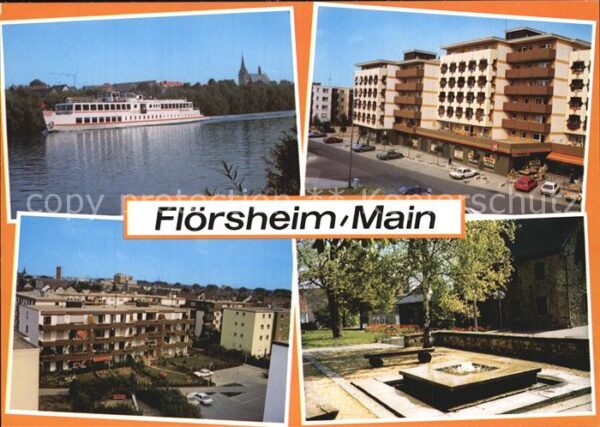Floersheim Main Fährschiff Stadtansichten