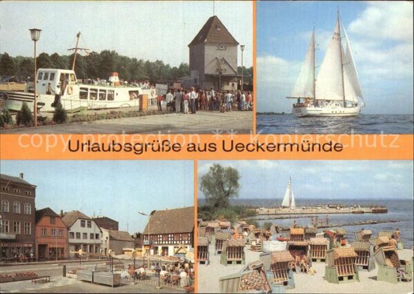Ueckermuende Mecklenburg Vorpommern Anlegestelle Weiße Flotte Pionierschiff