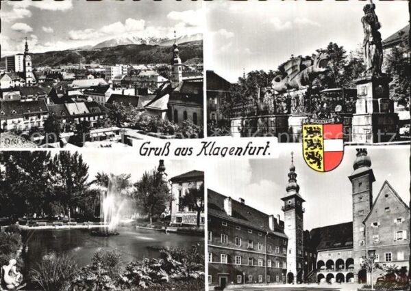Klagenfurt Woerthersee Rathaus Kirche Denkmal Panorama
