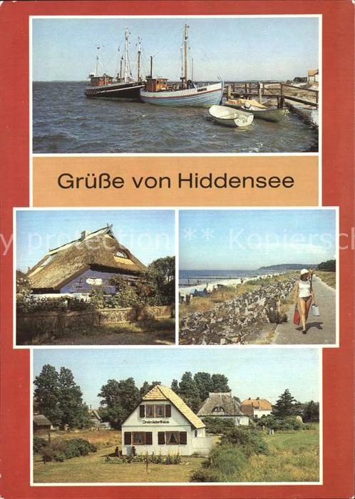 Insel Hiddensee HAfen Blaue Scheune Dünendamm Dreimädel