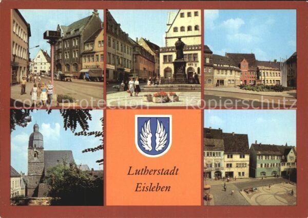 Eisleben August Bebel Plan Petrikirche Markt