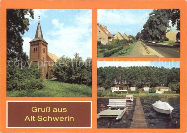 Alt Schwerin Backsteinkirche Campingplatz Ortsansich