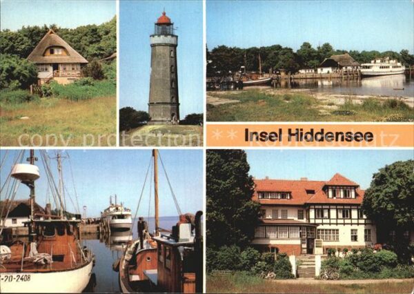 Insel Hiddensee Kloster Fischerhaus Leuchtturm Hafen An