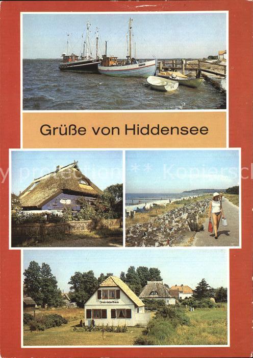 Insel Hiddensee Hafen Blaue Scheune Dünendamm Dreimäder
