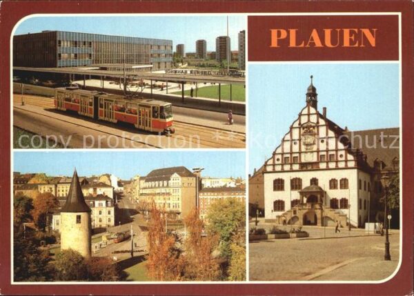 Plauen Vogtland Oberer Bahnhof Rathaus Otto Grotewohl P