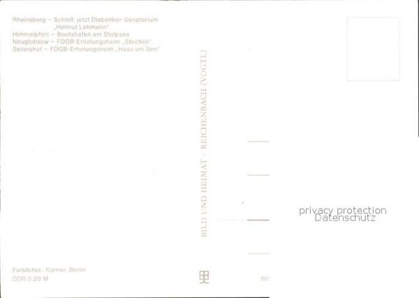 Rheinsberg Schloss Helmut Lehmann Himmelpfort Stol – Bild 2