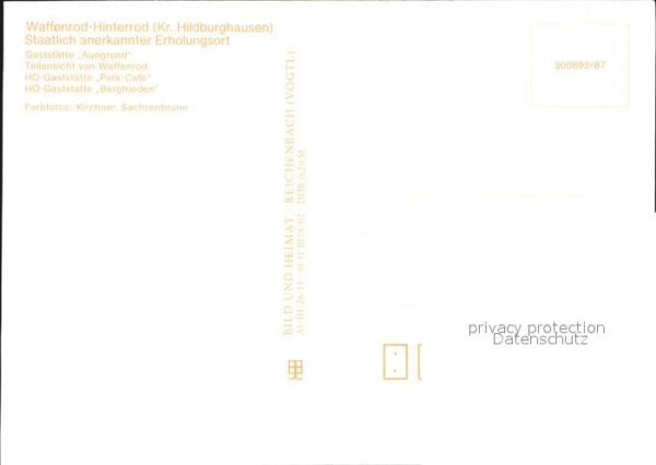 Waffenrod-Hinterrod Gaststätte Auegrund HO Gaststätte Park – Bild 2