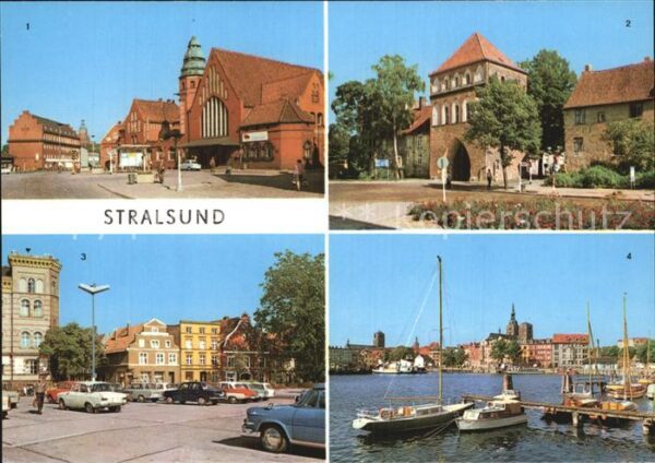 Stralsund Mecklenburg Vorpommern Bahnhof Kniepertor Leninplatz Hafen