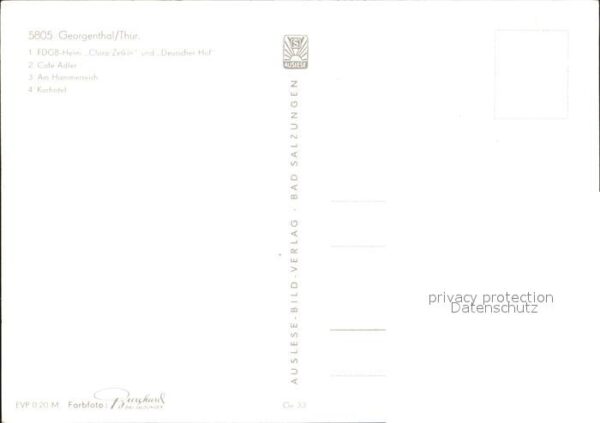 Georgenthal Gotha FDGB Heim Clara Zetkin Deutscher Hof Ca – Bild 2