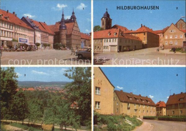 Hildburghausen Markt Goetheplatz Panorama Ernst Thälma
