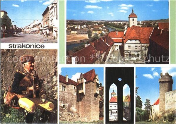 Strakonice Strakonitz Stadtmauer Turm Stadtansicht