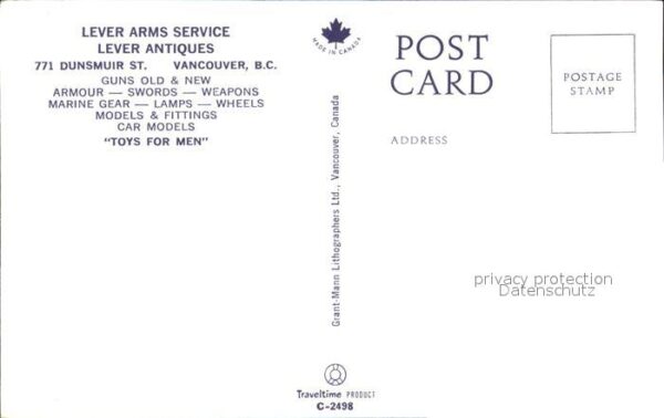 Vancouver British Columbia Lever Arms Service Lever Antiques – Bild 2
