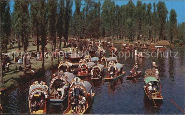 Mexico City Typical flower decked boats Xochimilco