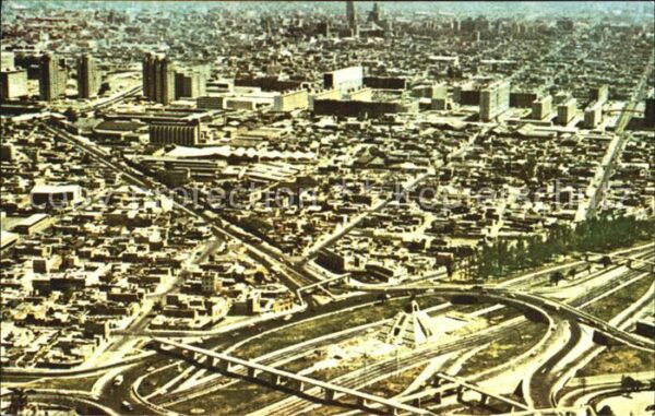 Mexico City Aerial view of the monument to the Race