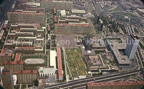 Tlatelolco Air view of the historic Plaza of the 3