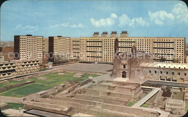 Tlatelolco Panoramic view of the Plaza of the 3 Cu