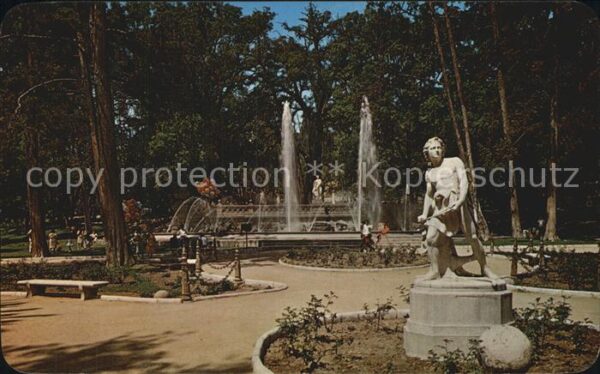 Mexico City A Fountain and a Statue in Chapultepec