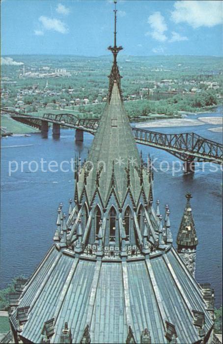 Ottawa Ontario Parliament Library and Alexandra Bridge
