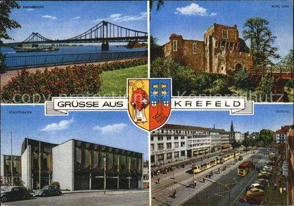 Krefeld Rheinbrücke Burg Linn Stadttheater Ostw