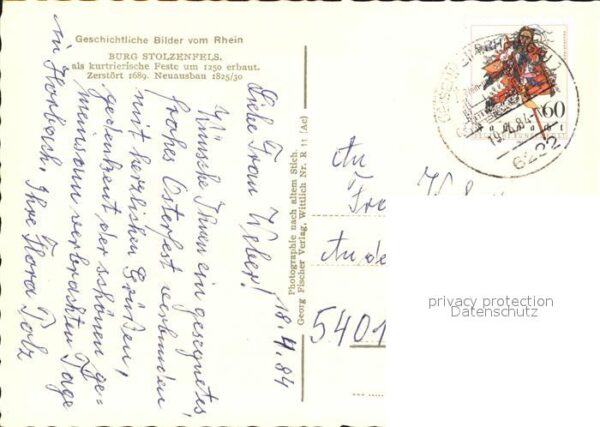 Koblenz Rhein Burg Stolzenfels Zeichnung – Bild 2