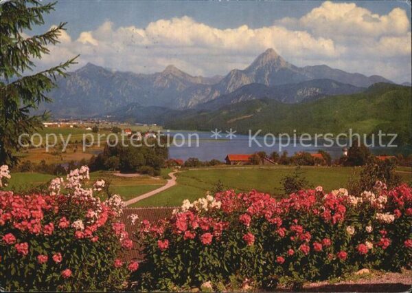 Weissensee Fuessen mit Oberkirch Branderschrofen Hoher Str