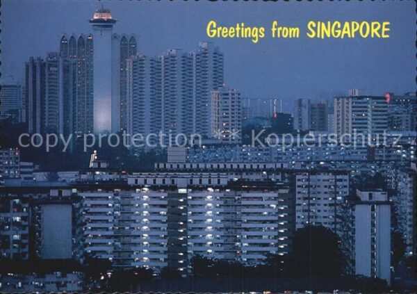 Singapore Lights glow as dusk falls on City