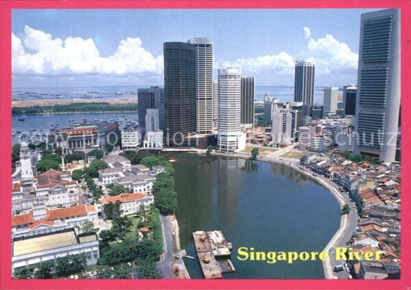 Singapore Old and new buildings alongside Singapo