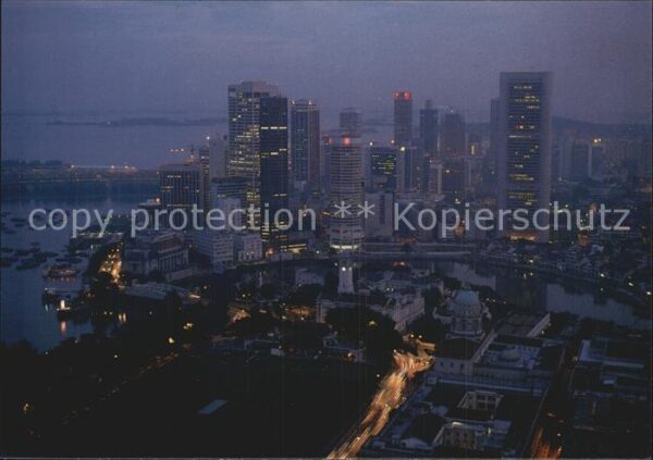 Singapore City with Singapore River at night