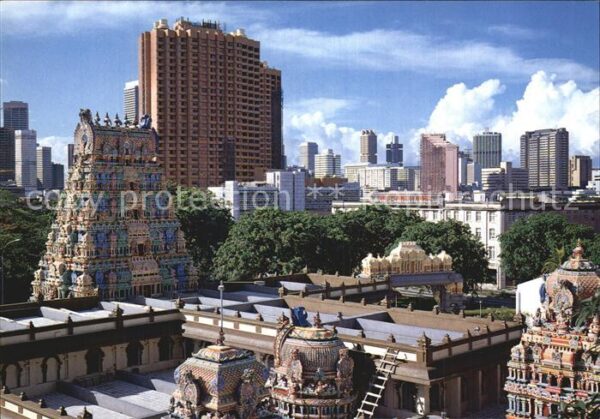 Singapore High rise buildings with Sri Mariamman