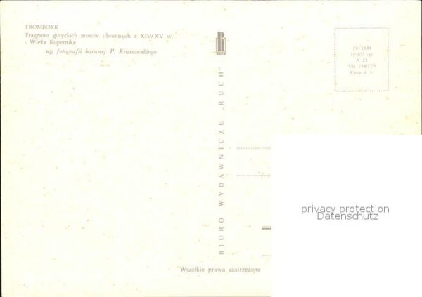 Frombork Fragment gotyckich murow obronnych Wiez – Bild 2