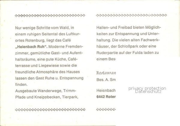 Rotenburg Fulda Restaurant Cafe Heienbach Ruh – Bild 2
