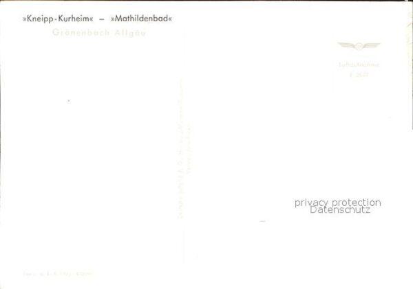 Bad Groenenbach Kneipp Kurheim Mathildenbad Fliegeraufn – Bild 2