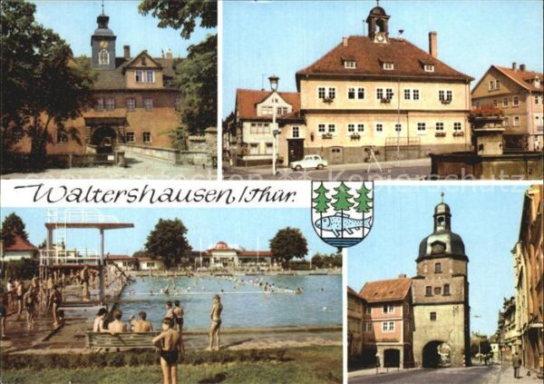 Waltershausen Gotha Schloss Tenneberg Rathaus am Markt Schw