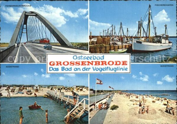 Grossenbrode Ostseebad Strand Fehmarnsundbrücke Fischereihafen