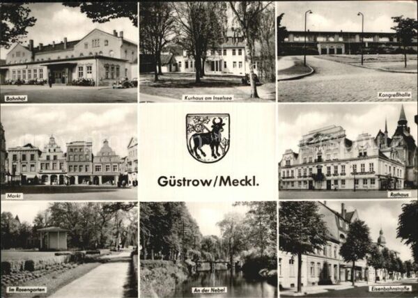 Guestrow Mecklenburg Vorpommern Kongreßhalle Rathaus Eisenbahnstrasse N