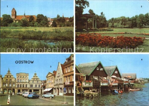 Guestrow Mecklenburg Vorpommern Schanze Markt Bootshäuser am Inselsee