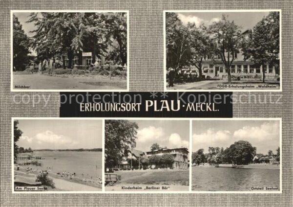 Plau Mecklenburg Milchbar Erholungsheim Waldheim Strand