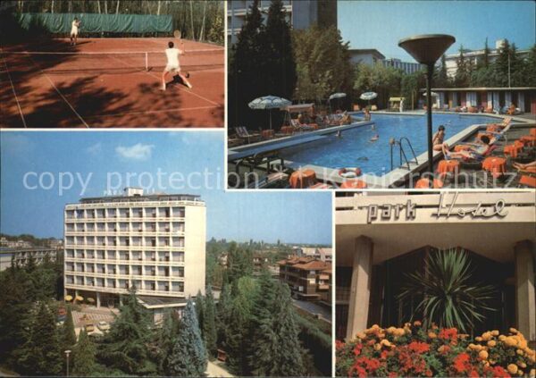 Abano Terme Park Hotel Pool Tennisplatz Aussenansic