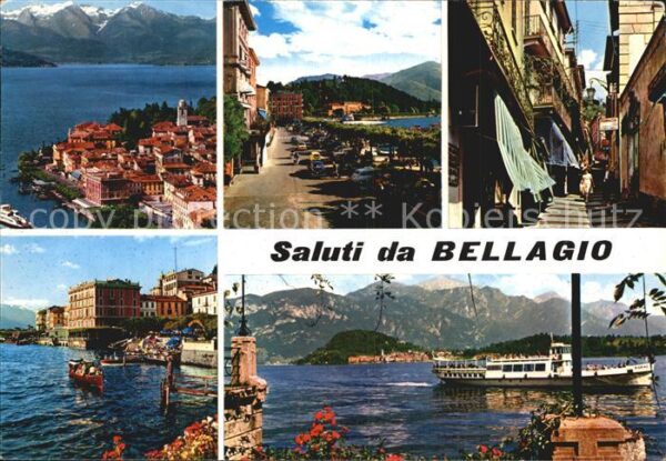 Bellagio Lago di Como Teilansicht Personenschiff Kleine Gasse
