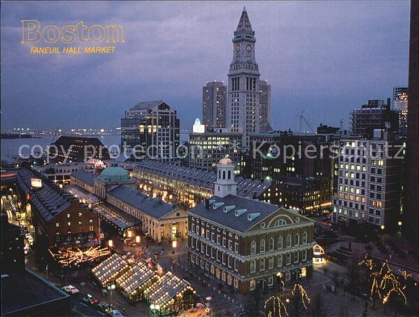 Boston Massachusetts Dusk at Faneuil Hall Marketplace