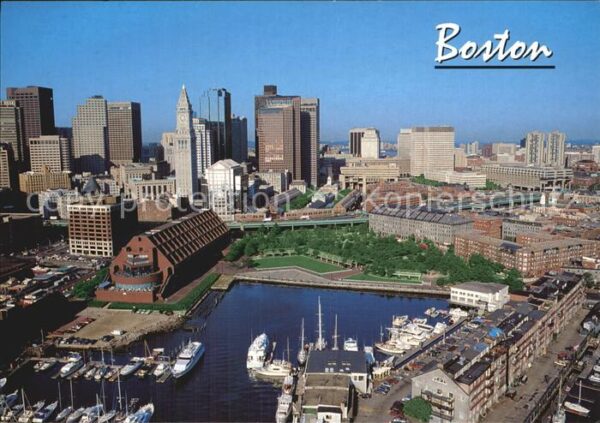 Boston Massachusetts Fliegeraufnahme Wasserfront
