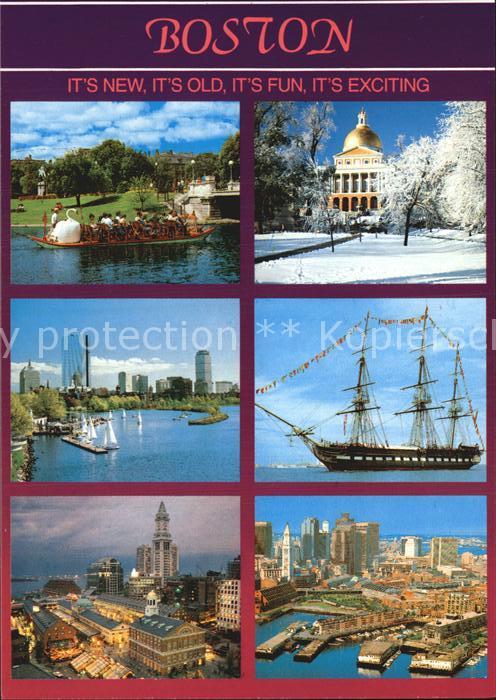 Boston Massachusetts Swan Boat Skyline Faneuil Hall Marketpl