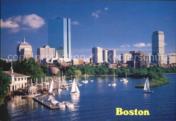 Boston Massachusetts The Charles River and Back Bay Skyline